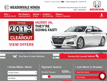 Tablet Screenshot of meadowvalehonda.ca